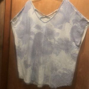 Plus size purple & gray short sleeve top